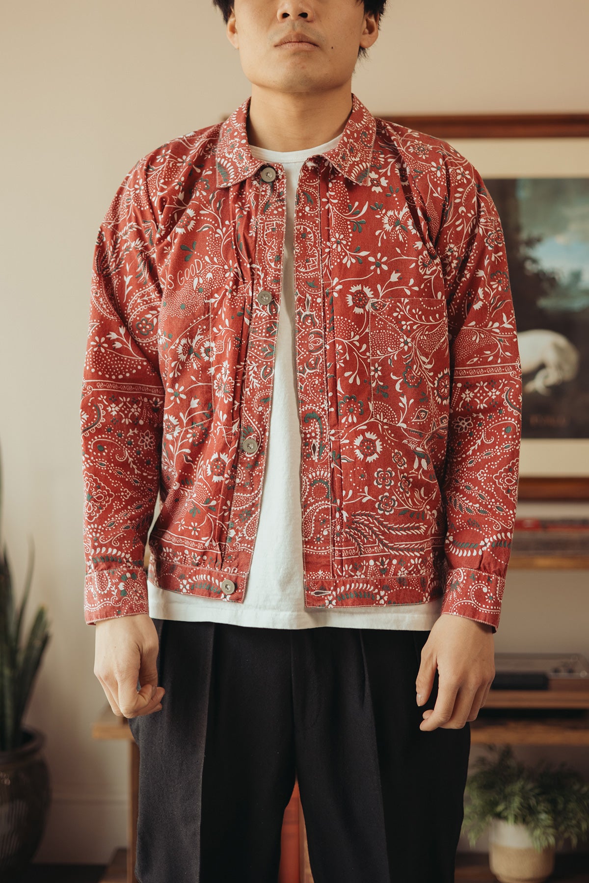 Niceness - Gyan Bandana Trucker Jacket - Red - Canoe Club