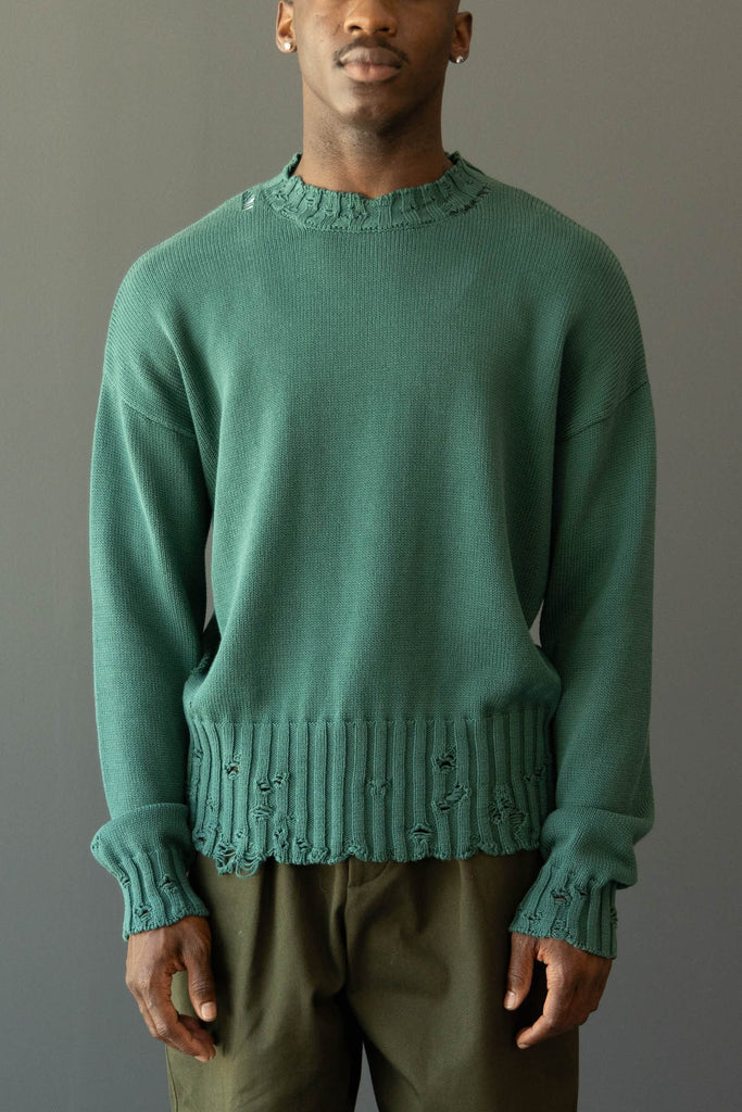 Marni - Dishevelled Cotton Sweater - Green - Canoe Club
