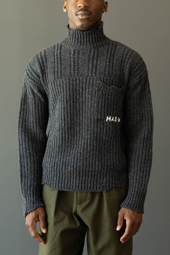 Marni - Broken Fisherman Turtleneck - Dark Grey - Canoe Club