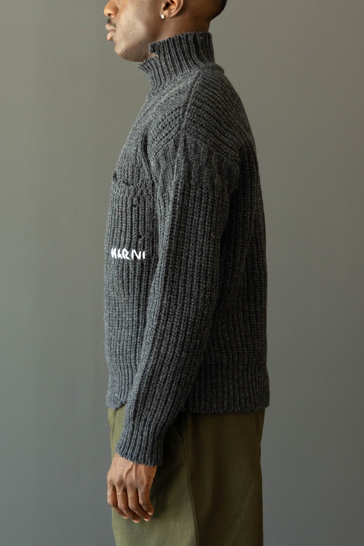 Broken Fisherman Turtleneck - Dark Grey