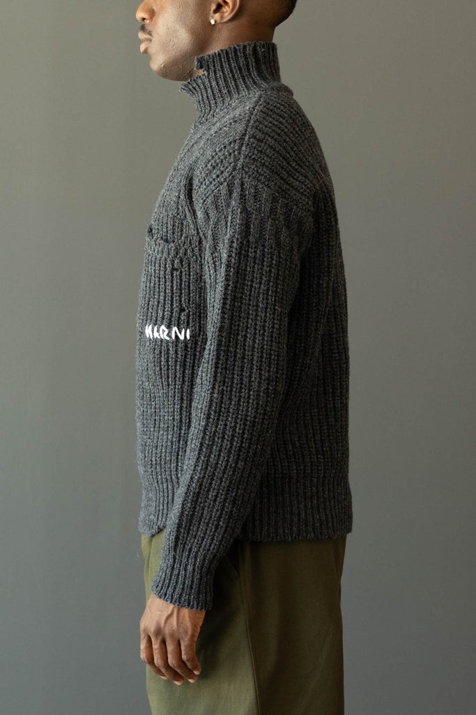 Marni - Broken Fisherman Turtleneck - Dark Grey - Canoe Club