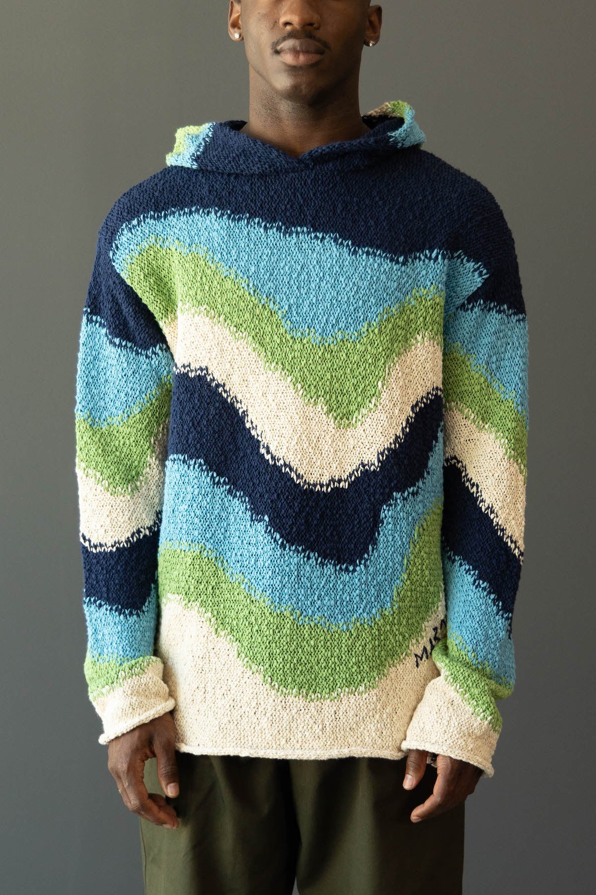 Marni - Blue Cotton Jumper with Hood - Powder Blue - Canoe Club