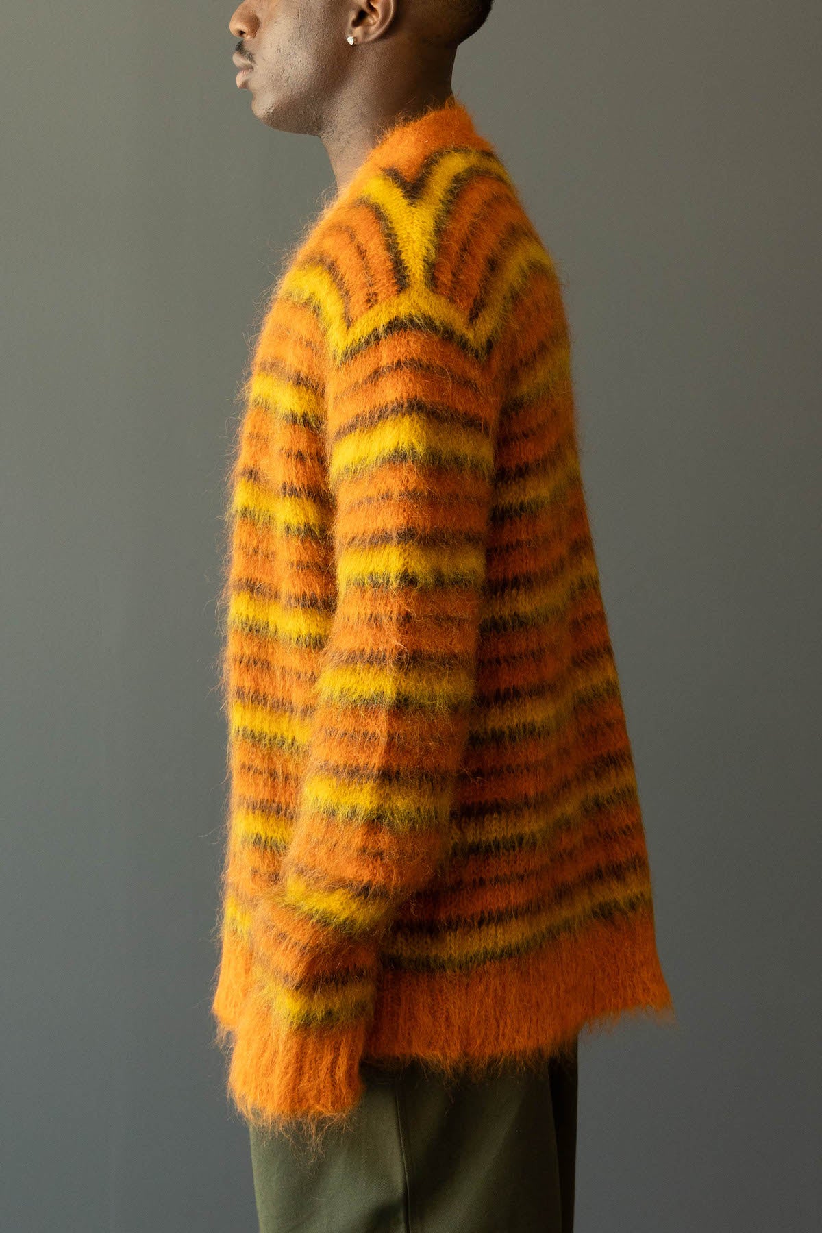 Marni - Iconic Brushed Stripes Cardigan - Lobster - Canoe Club