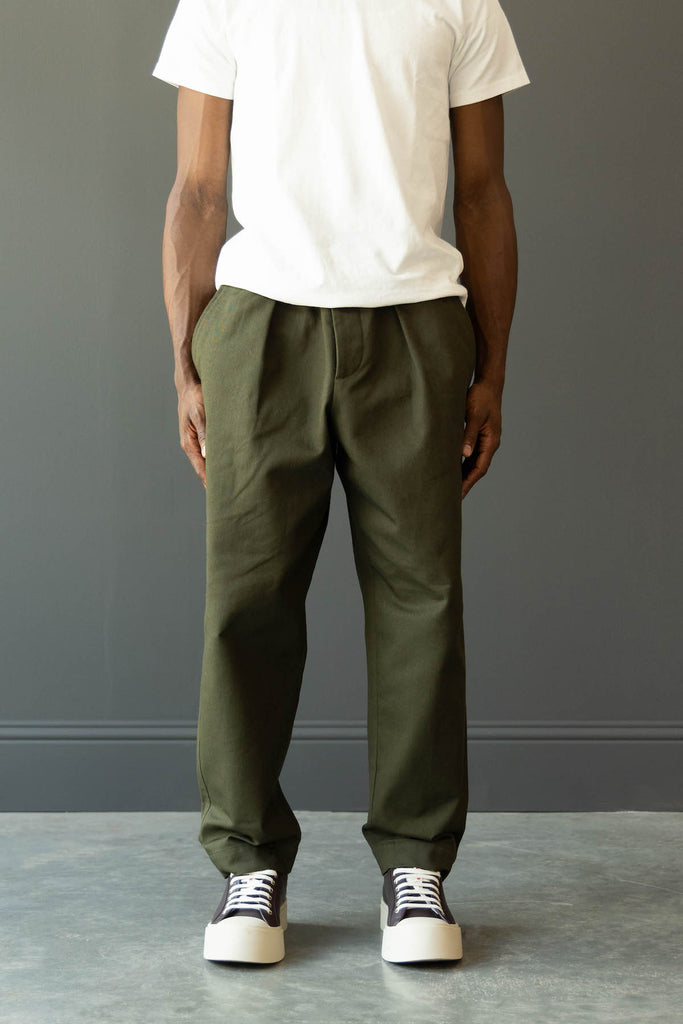 Marni - Cotton Gabardine Trousers - Forest Green - Canoe Club