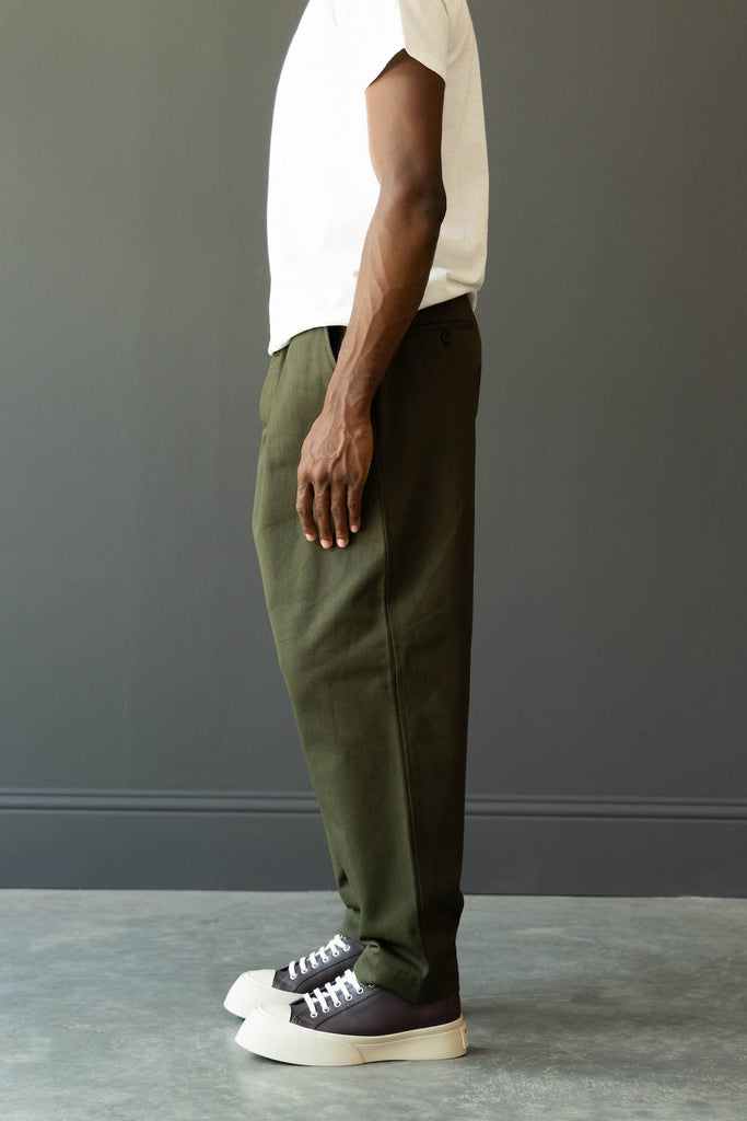 Marni - Cotton Gabardine Trousers - Forest Green - Canoe Club