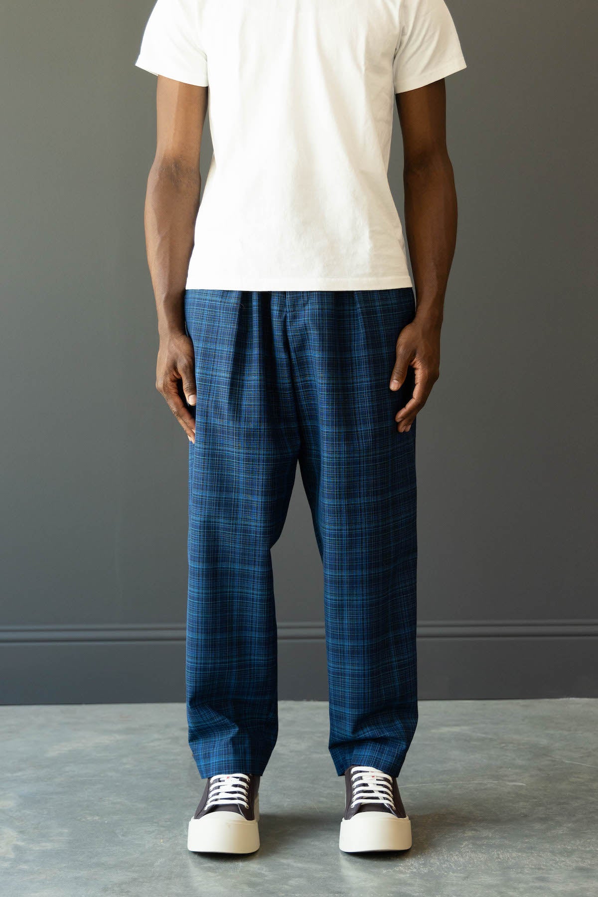 Marni - Wool Plain Weave Trousers - Ink - Canoe Club