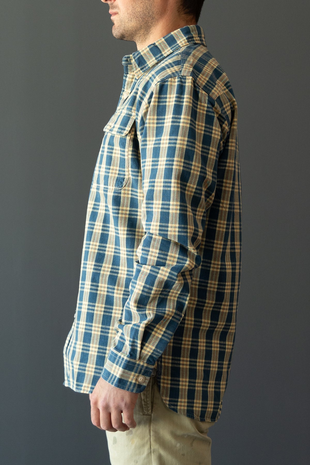 RRL - Plaid Woven Workshirt - Blue/Yellow - Canoe Club