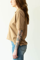 Auralee - Super Fine Cotton Pique Big Polo - Light Brown - Canoe Club