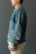 RRL - Indigo Cotton-Linen Denim Work Jacket - Repaired Campton Wash - Canoe Club