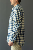 RRL - Indigo Checked Linen-Cotton Workshirt - Indigo/Cream - Canoe Club