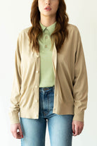 Auralee - Super High Gauge Cotton Knit Cardigan - Beige - Canoe Club