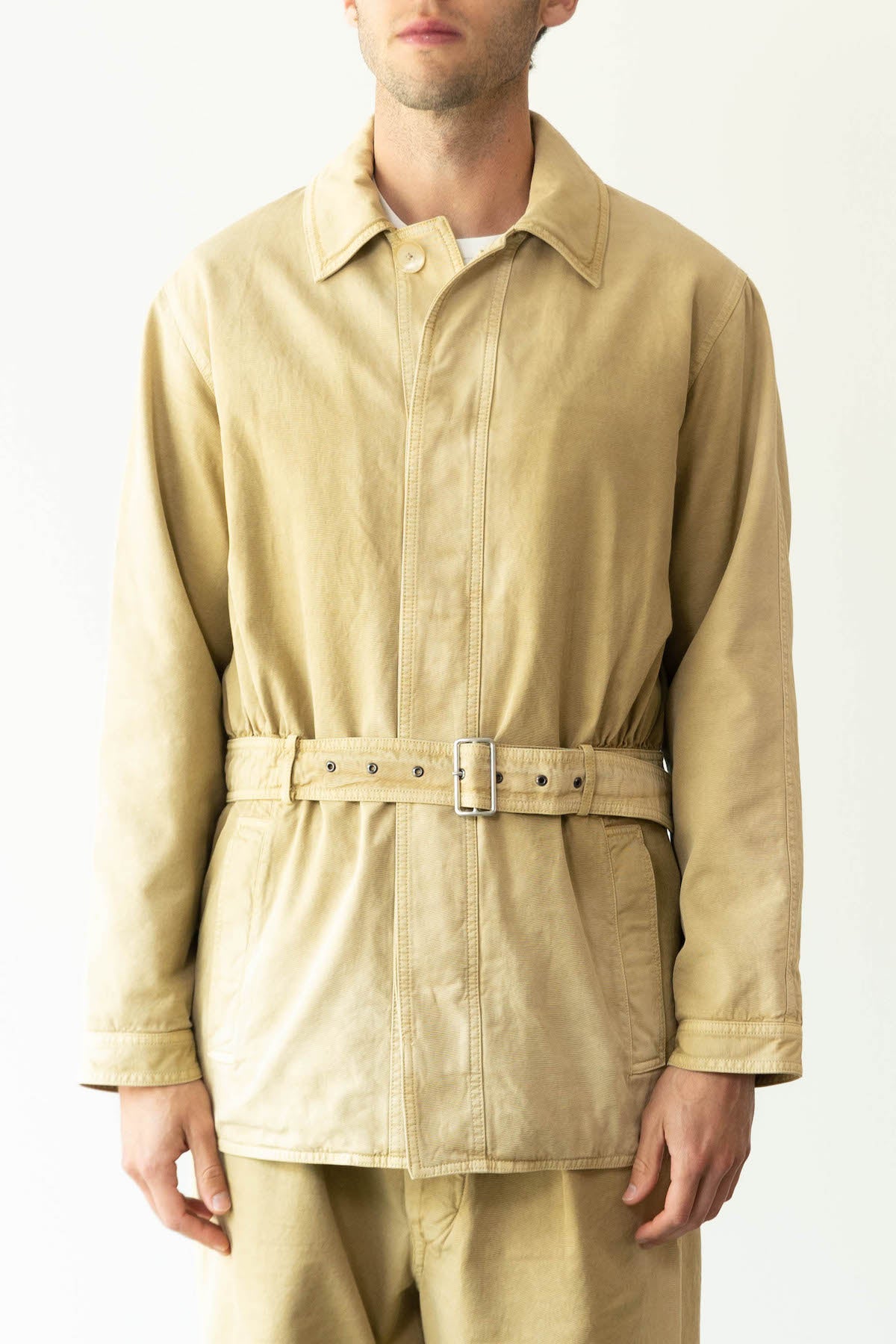 Auralee - Finx Natural Gabardine Product Dyed Blouson - Beige - Canoe Club