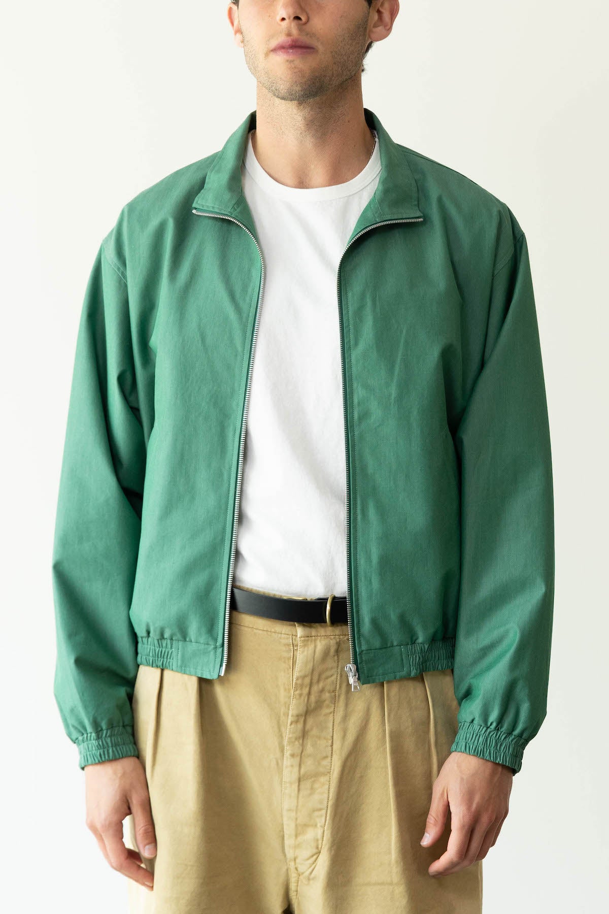 Auralee - Finx Tussah Chambray Zip Blouson - Green - Canoe Club