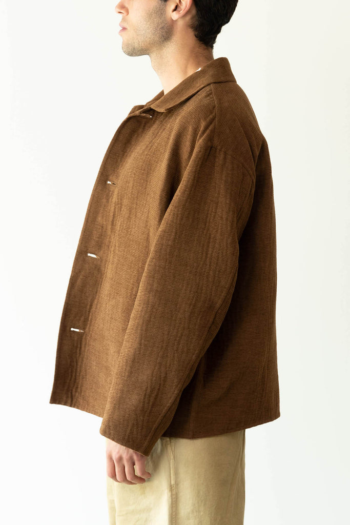 Auralee - Cotton Mole Melton Hand Sewn Blouson - Brown - Canoe Club