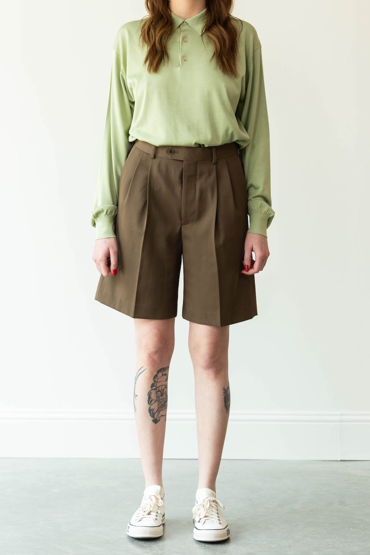 Auralee - Light Wool Max Gabardine Shorts - Dark Brown - Canoe Club