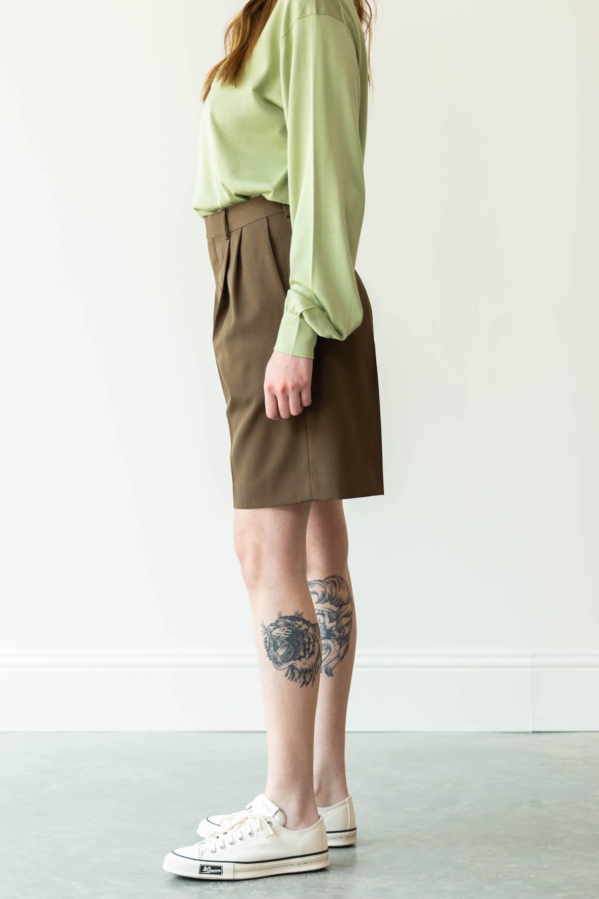 Auralee - Light Wool Max Gabardine Shorts - Dark Brown - Canoe Club