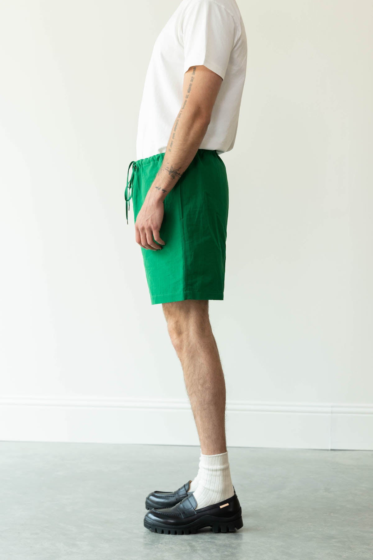 Auralee - High Density Finx Linen Weather Easy Shorts - Green - Canoe Club
