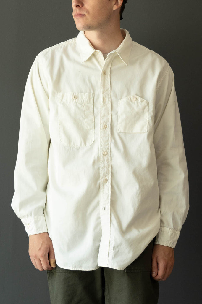Engineered Garments - Work Shirt - Ivory Cotton Micro Sanded Twill - Canoe Club