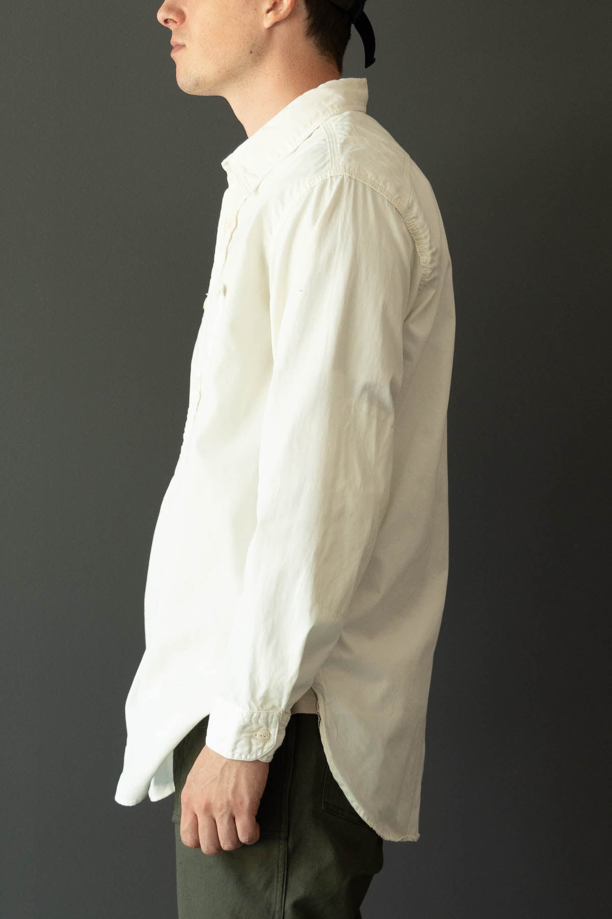 Engineered Garments - Work Shirt - Ivory Cotton Micro Sanded Twill - Canoe Club