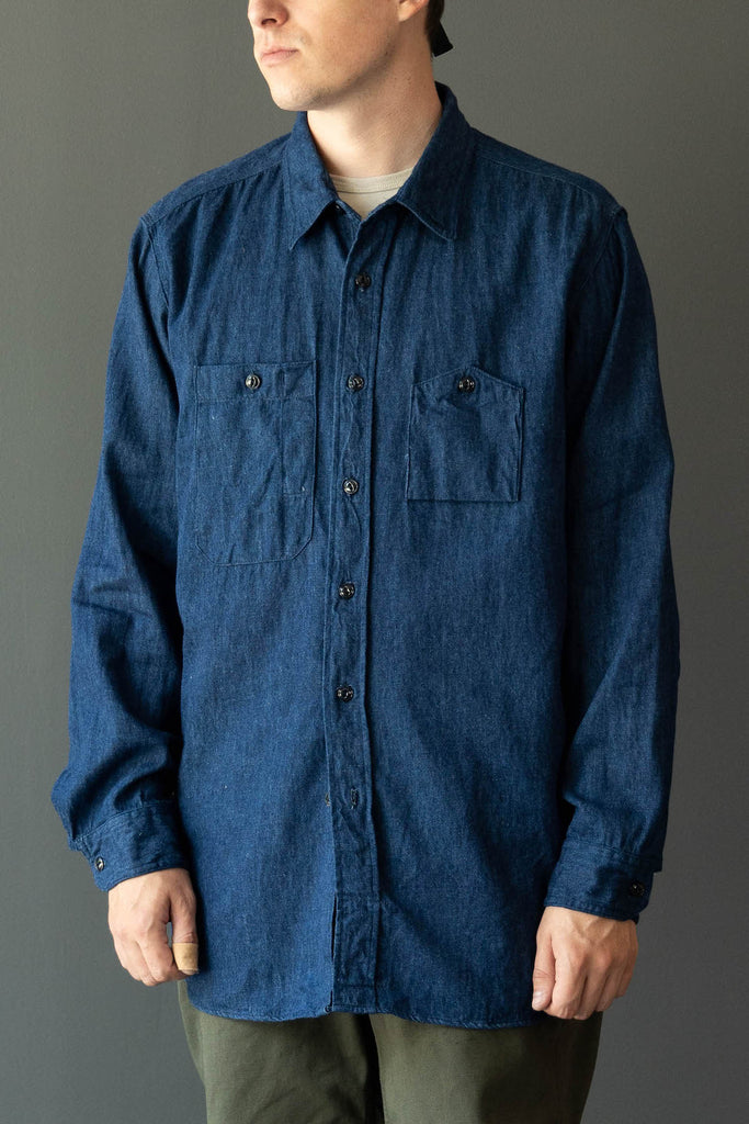 Engineered Garments - Work Shirt - Navy Hemp Cotton Denim - Canoe Club