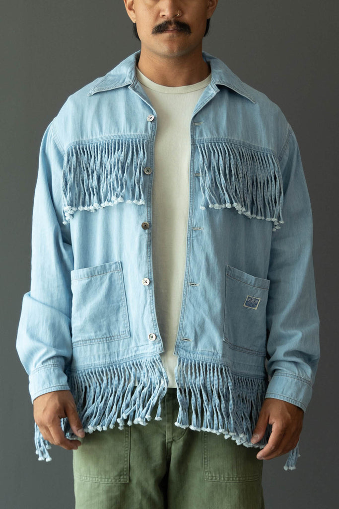 Kapital - 5.5oz Denim Fringe Board Shirt - Canoe Club