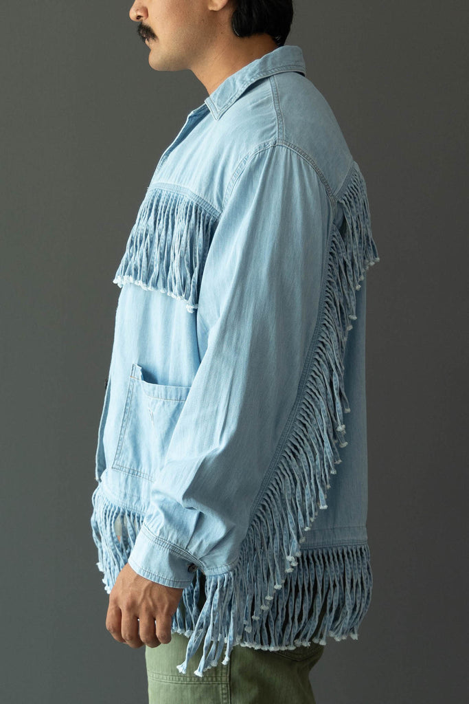 Kapital - 5.5oz Denim Fringe Board Shirt - Canoe Club