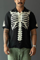 Kapital - Silk Rayon BONE Aloha Shirt - Black - Canoe Club