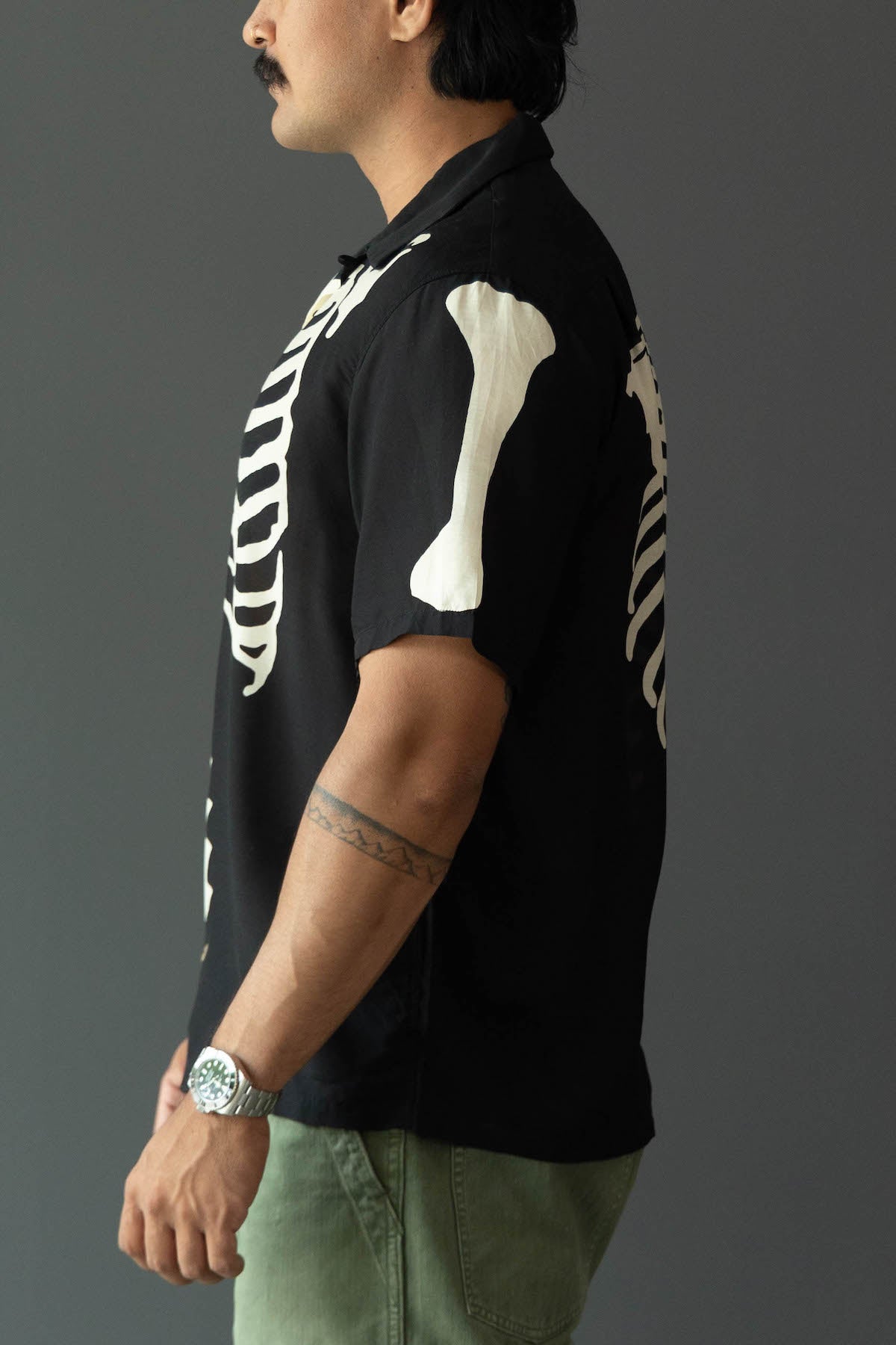 Kapital - Silk Rayon BONE Aloha Shirt - Black - Canoe Club
