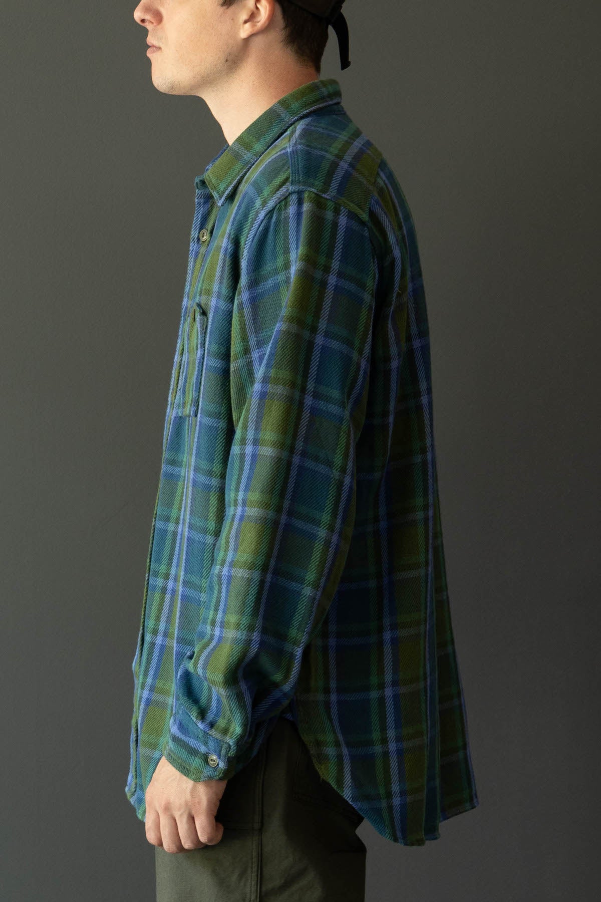 Engineered Garments - Work Shirt - Green Cotton Heavy Twill Plaid - Canoe Club