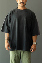 Kapital - Jersey 2TONES BIG Pocket TEE (BONE) - Black/Purple - Canoe Club