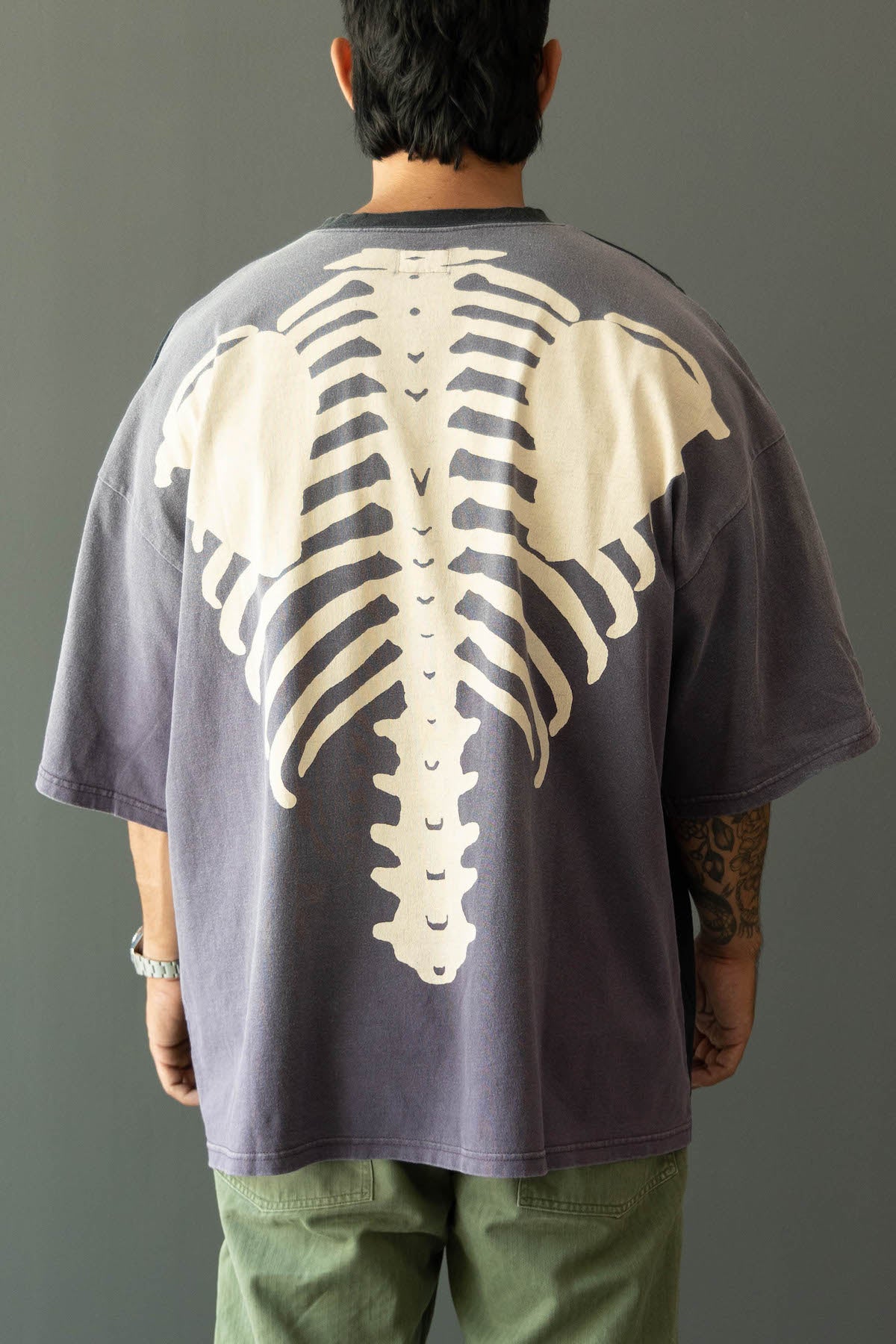 Kapital - Jersey 2TONES BIG Pocket TEE (BONE) - Black/Purple - Canoe Club