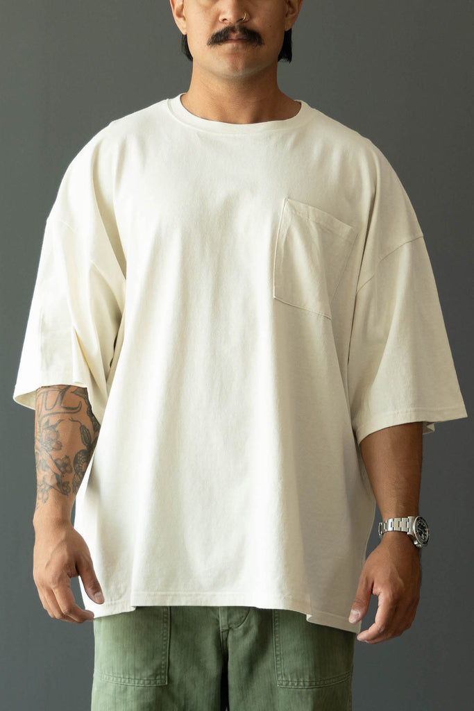 Kapital - Jersey 2TONES BIG Pocket TEE (BONE) - Tricolor - Canoe Club