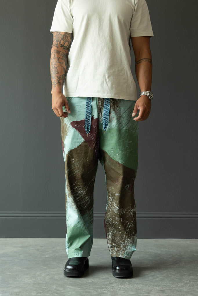 Kapital - Combed Burberry BRUSH-CAMO EASY Pants - Turquoise - Canoe Club