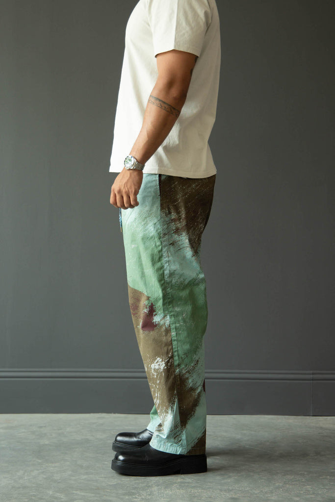 Kapital - Combed Burberry BRUSH-CAMO EASY Pants - Turquoise - Canoe Club