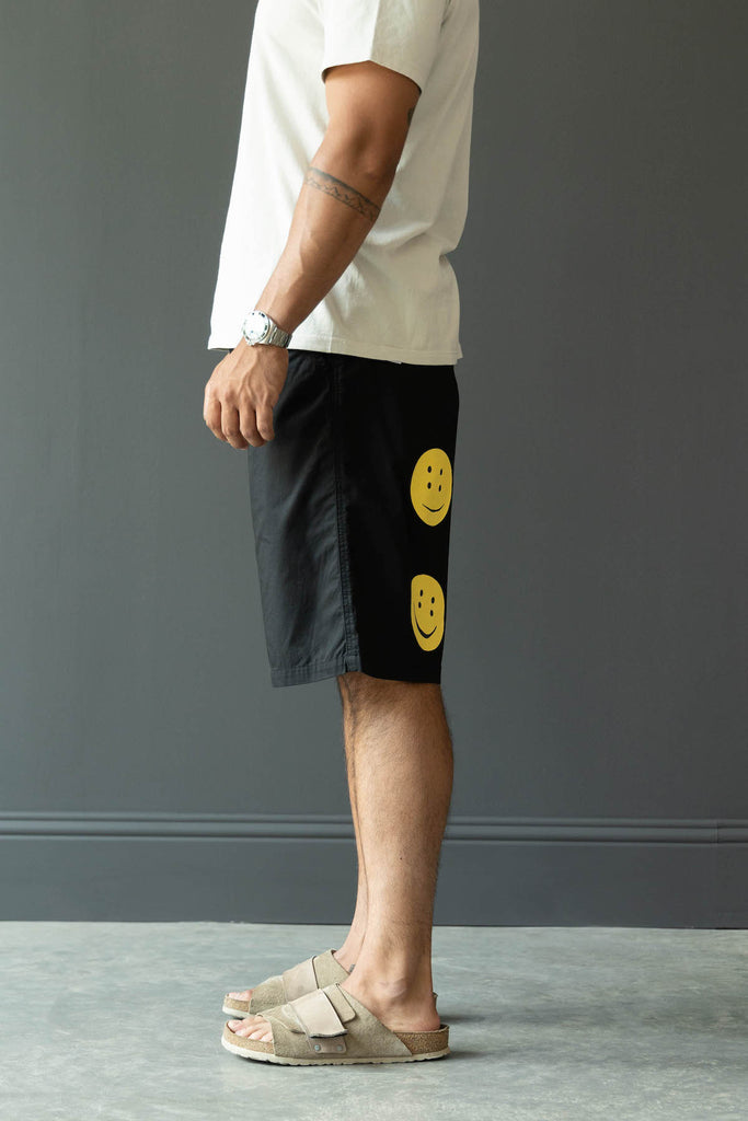 Kapital - Combed Burberry EASY Short (RAINBOWY) - Black/Yellow - Canoe Club