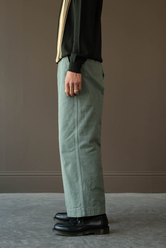 Beams Plus - MIL Trousers Herringbone - Sage - Canoe Club