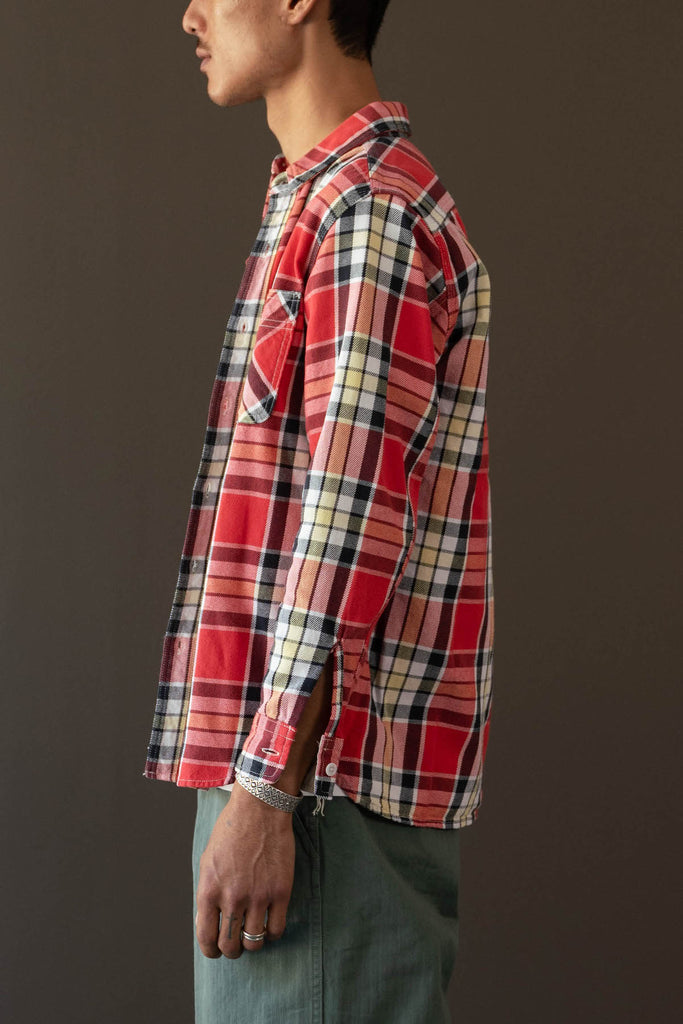 Beams Plus - Workshirt Nel Check - Red - Canoe Club