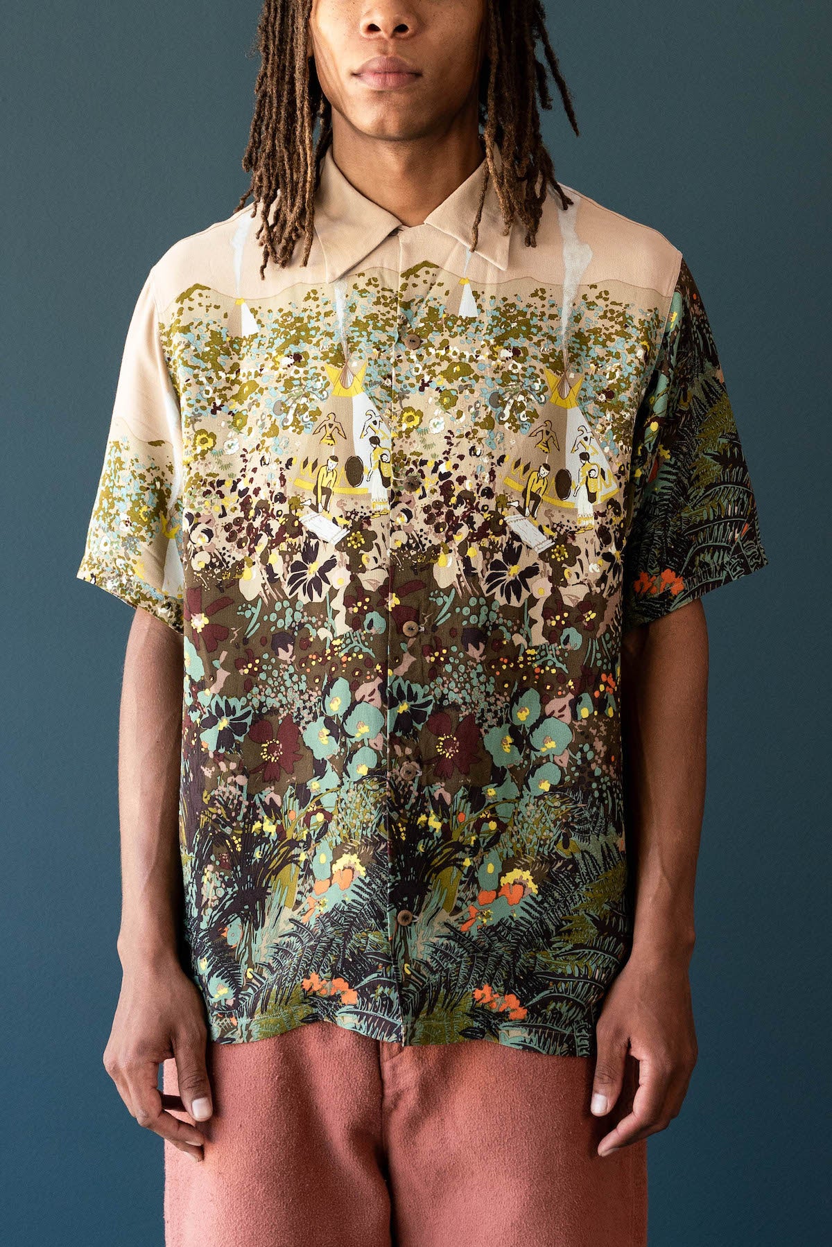 Kapital - Rayon NABAJO LAND Aloha Shirt - Light Pink - Canoe Club