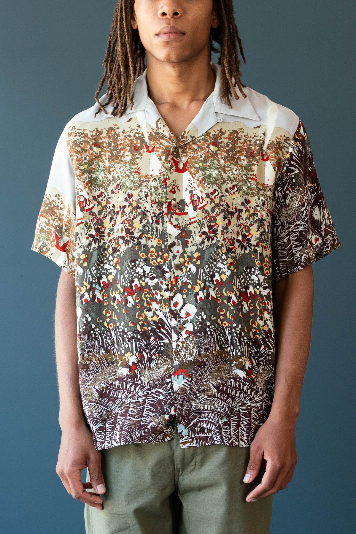 Kapital - Rayon NABAJO LAND Aloha Shirt - Light Grey - Canoe Club