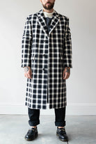 Marni - Black Checked Wool Coat - Black/White - Canoe Club