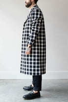 Marni - Black Checked Wool Coat - Black/White - Canoe Club