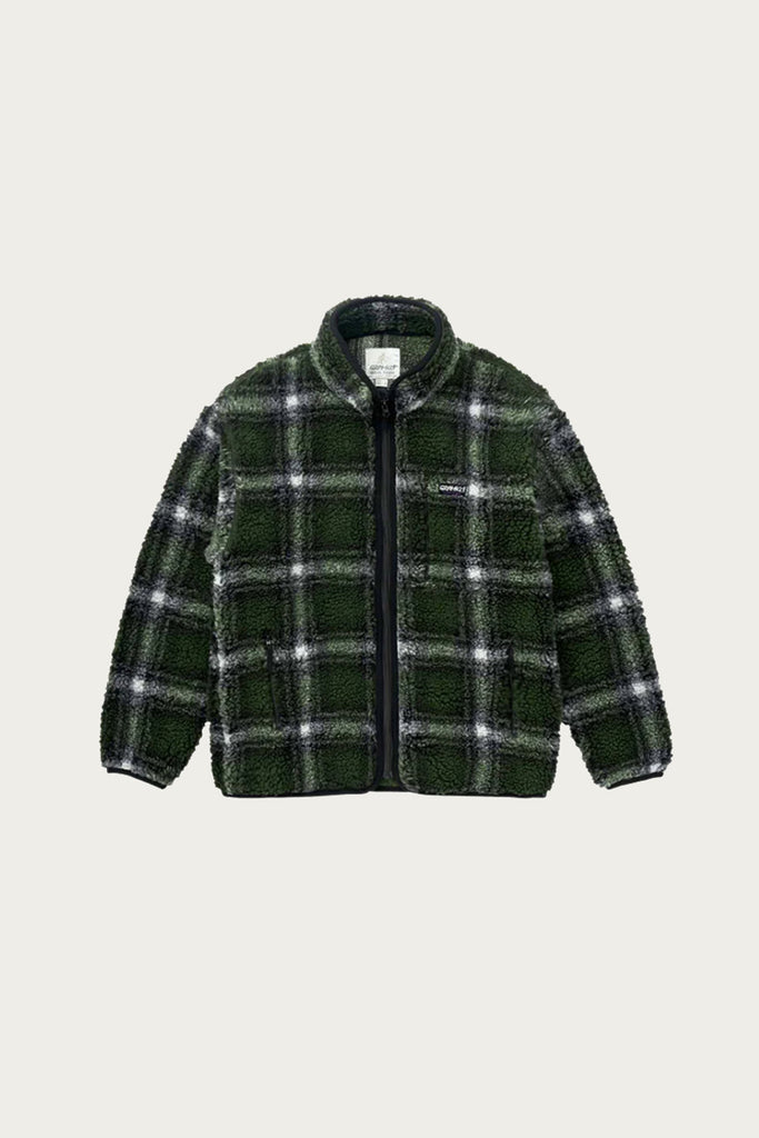 Gramicci - Shadow Plaid Sherpa Jacket - Olive Shadow Plaid - Canoe Club