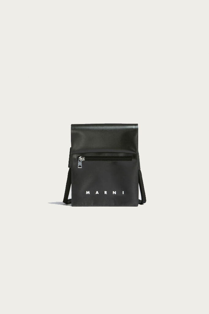 Marni - Pouch on Strap - Black/White Logo - Canoe Club