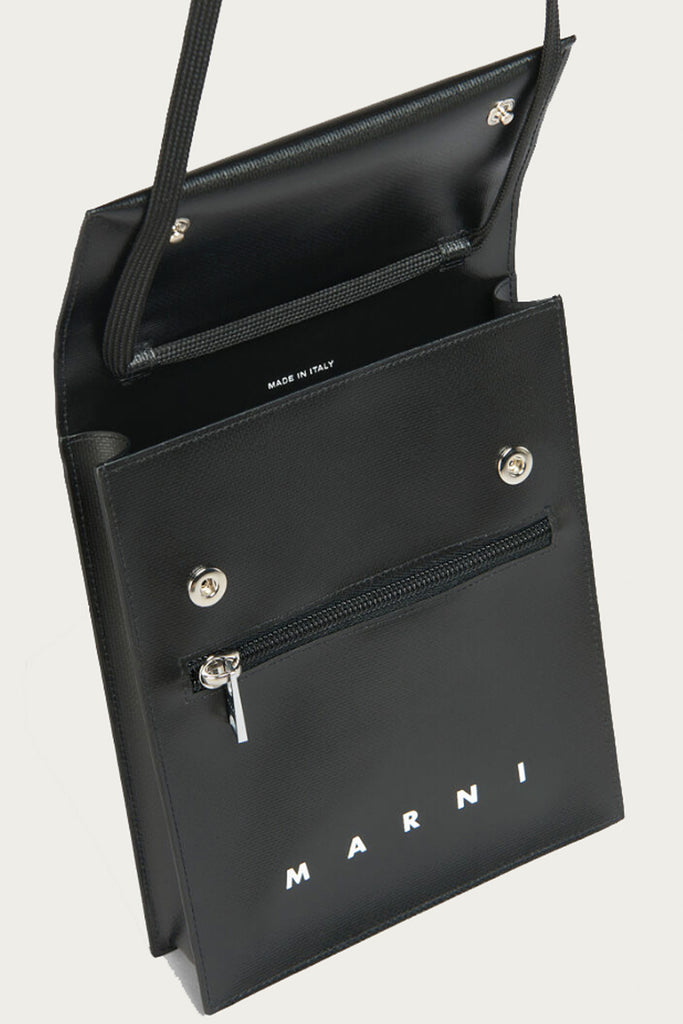 Marni - Pouch on Strap - Black/White Logo - Canoe Club