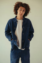 Canoe Club x orSlow - orSlow x Canoe Club 40s Coverall Jacket - French Blue Herringbone Twill - Canoe Club
