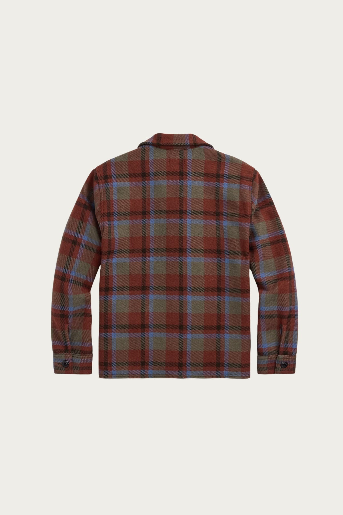 RRL - Plaid Wool Twill Shirt Jacket - Maroon Plaid - Canoe Club