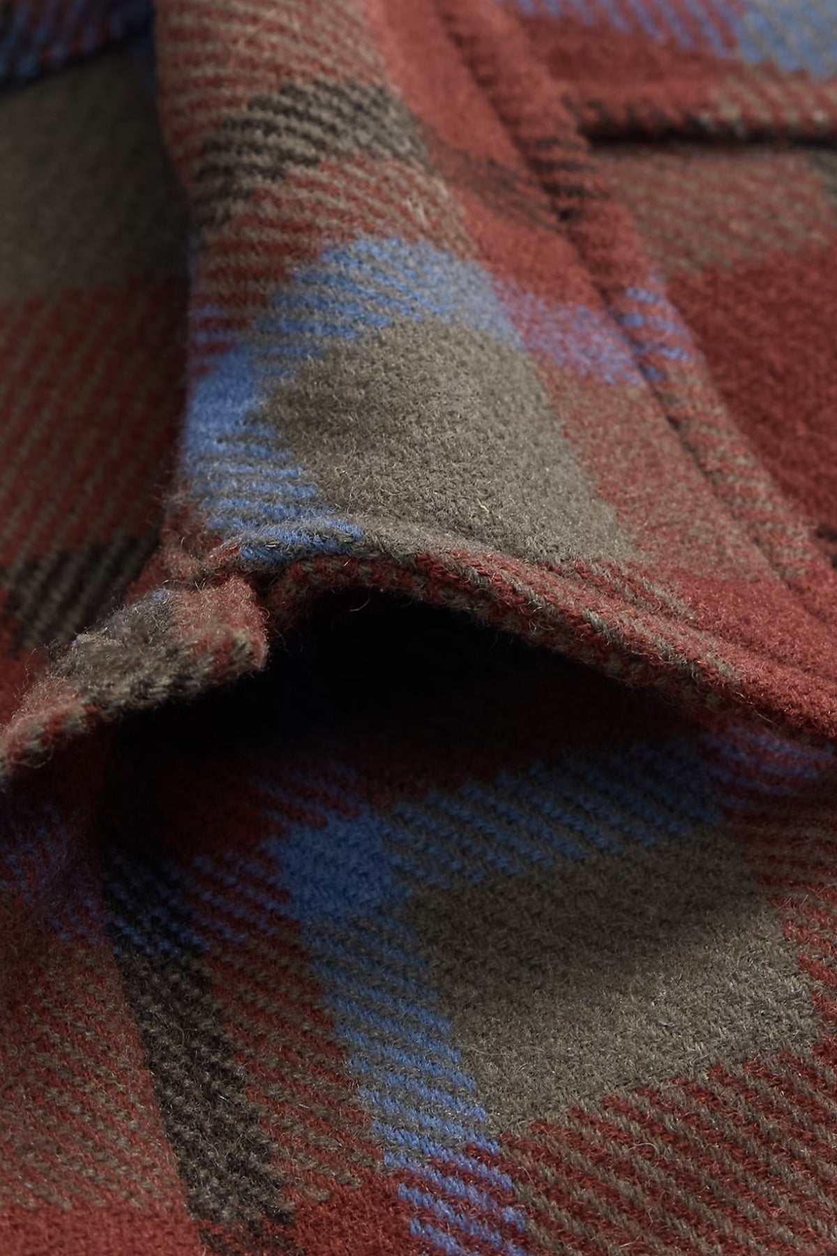 RRL - Plaid Wool Twill Shirt Jacket - Maroon Plaid - Canoe Club