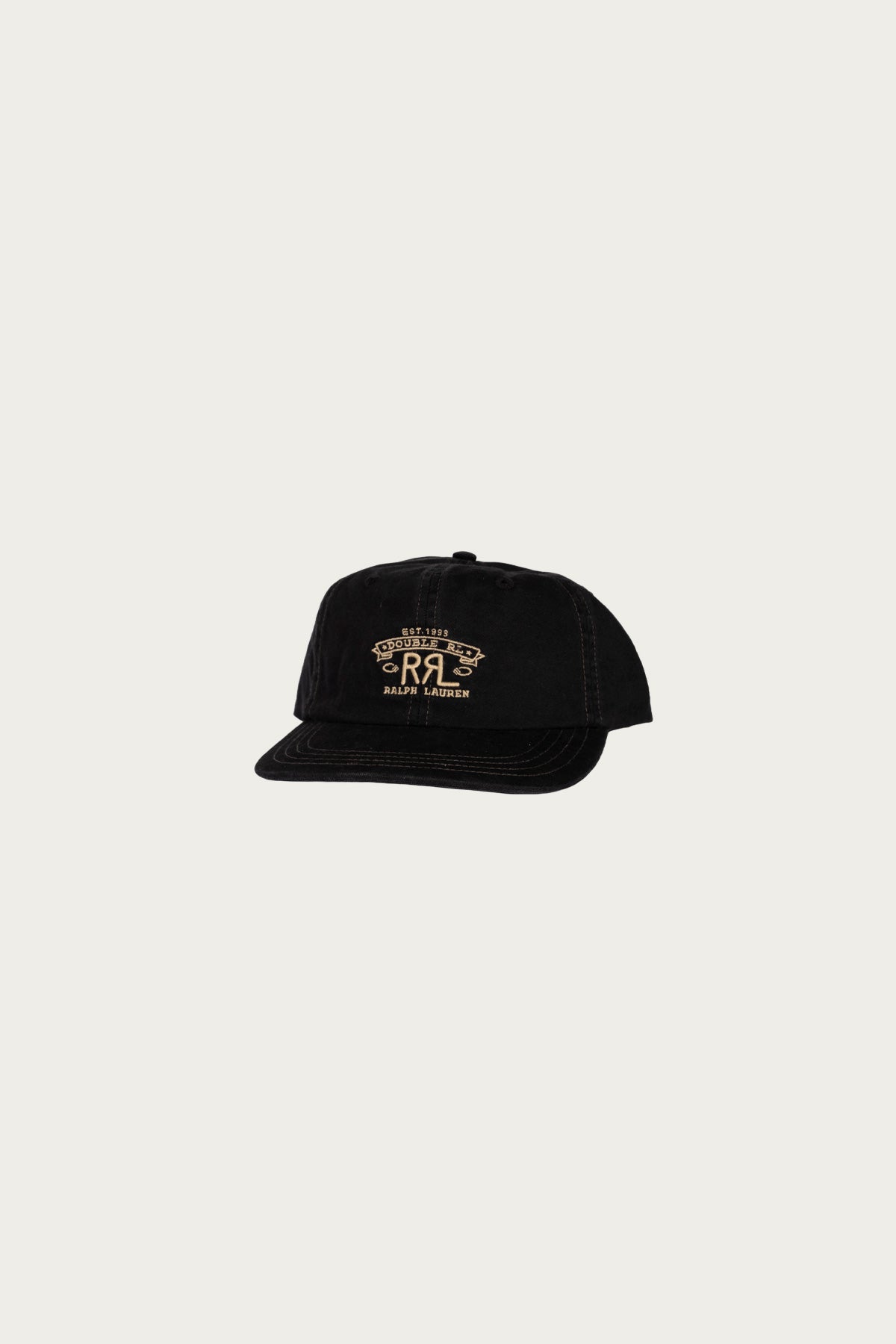 RRL Ranch Logo Twill Ball Cap | Black | Canoe Club