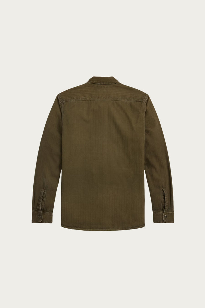 RRL - Long-Sleeve Cotton Preston Workshirt - Dark Olive - Canoe Club