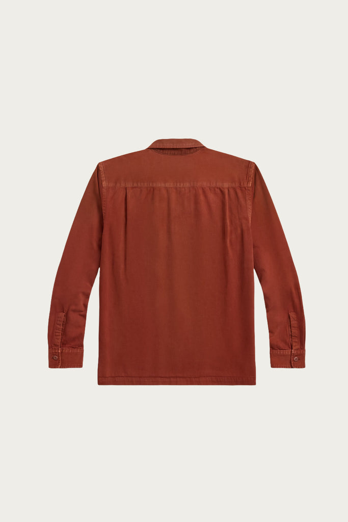 RRL - Long Sleeve Cotton Twill Holmes Camp Shirt - Brick - Canoe Club